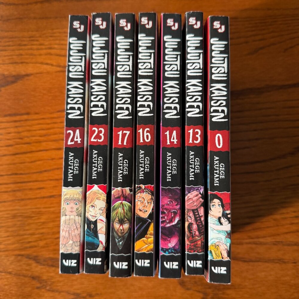 Jujutsu Kaisen manga bundle set Vol.0, 13, 14, 16, 17, 23, 24 by Gege Akutami